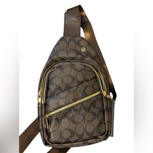 Brown Patterned Men's Bag
